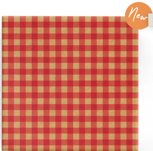 Gingham Check Wrap Red on Kraft