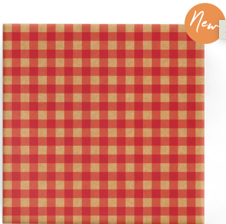 Gingham Check Wrap Red on Kraft