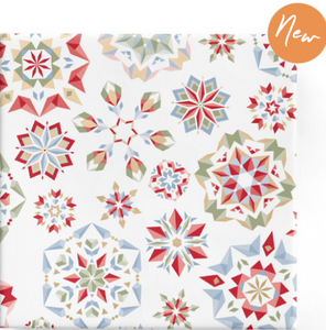 Xmas Kaleidoscope Blue Red Green on Gloss