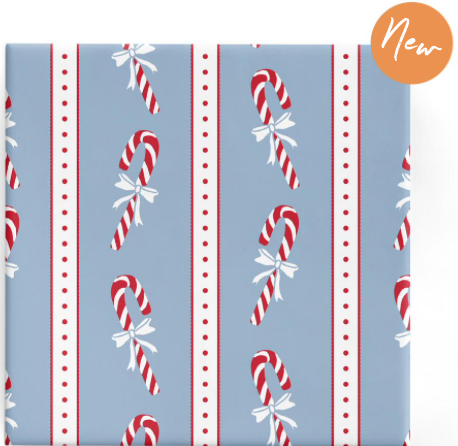 Candy Cane French Blue Red on matte