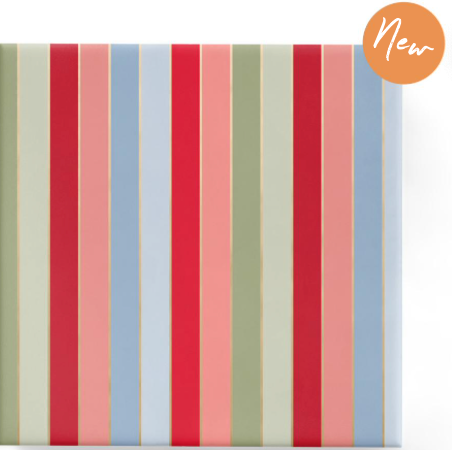 Merry Stripes Wrap Red French Blue Pistachio - due August