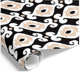 ikat beige black on mate
