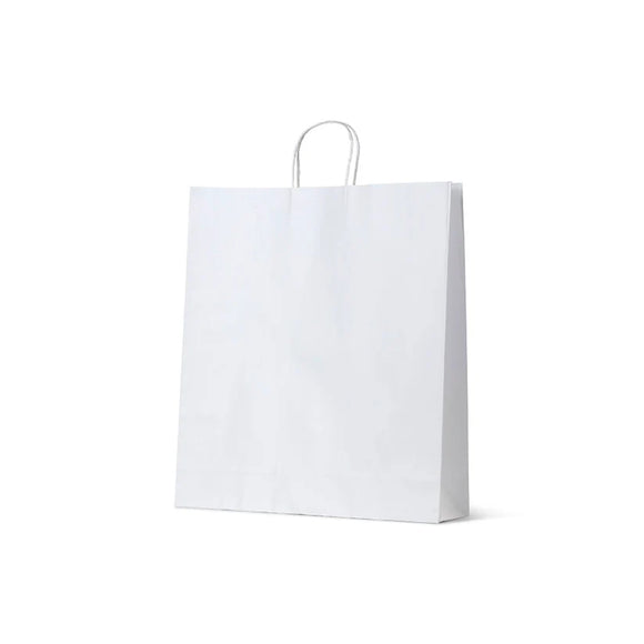 White Kraft Large Twist Handle Paper Bags  500 H  x  450 W  /  250