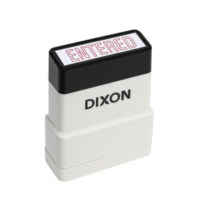 Dixon Stamp ENTERED Red Pre Inked