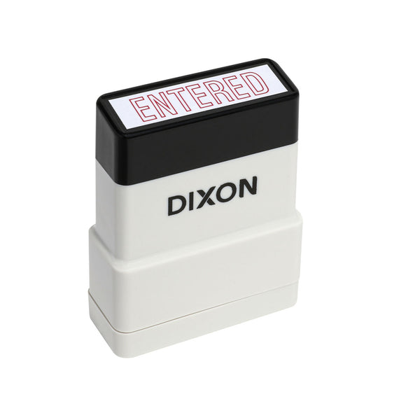 Dixon Stamp ENTERED Red Pre Inked