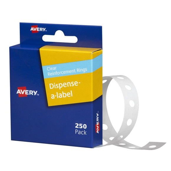 Avery Reinforcement Ring  Eyelets Stickers Dispenser 934242 13mm Clear Pack 250