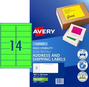 Avery Shipping Labels Laser High Vis 35937 L7163FG