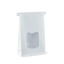 Large Tin Tie Paper Bag White Window 155w x 70d x 242h / 400