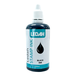 Ledah Stamp Ink 100ml Black Bottle