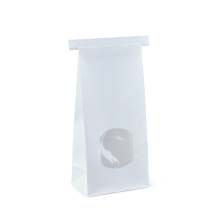 Medium Tin Tie Paper Bag White Window 115w x 72d x 246h / 400