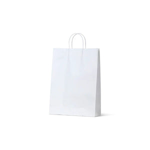 White Kraft Midi Twist Handle Paper Bags  /  420 H  x  310 W  /  250