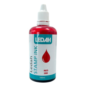Ledah Stamp Ink 100ml Red Bottle