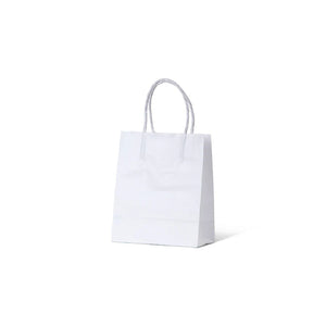 White Kraft Runt  Twist Handle Paper Bags  165 H  x  140 W   /   500