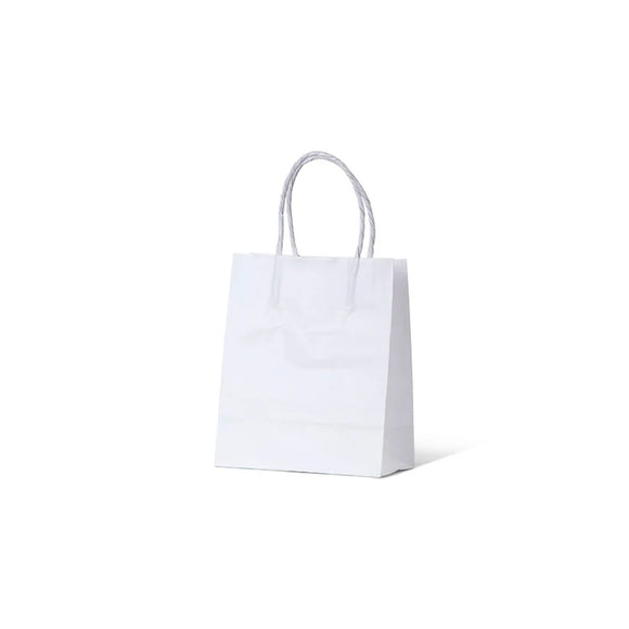 White Kraft Runt  Twist Handle Paper Bags  165 H  x  140 W   /   500