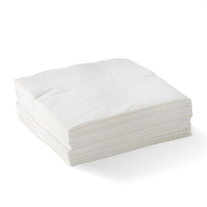 BioPak Embossed Dinner Napkins 4 Fold 2 Ply White Pack of 100