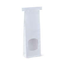 Small Tin Tie Paper Bag White Window 88w x 47d x 260h / 500
