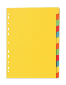Marbig Dividers Manilla Erasable A4 Coloured 12 Tab