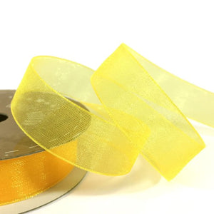 Cut Edge Organza 50mm X 50mtrs Yellow