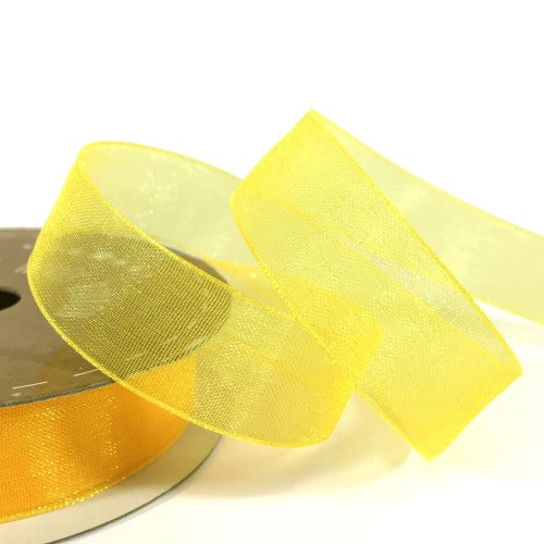 Cut Edge Organza 25mm X 50mtrs Yellow