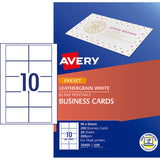 Avery Business Cards Leathergrain 200gsm Inkjet Laser 10up 20 Sheets