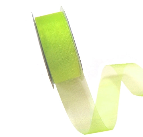 Cut Edge Organza 25mm X 50mtrs Lime