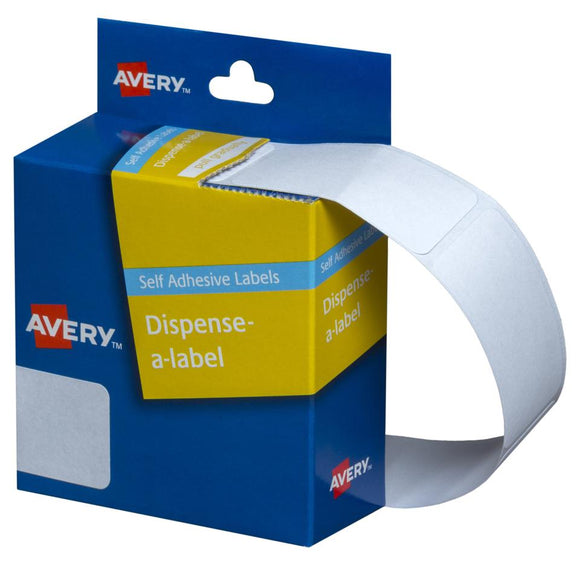 Avery White Rectangle Dispenser Stickers 49 x 24 mm 325 Labels Handwritable (937221)