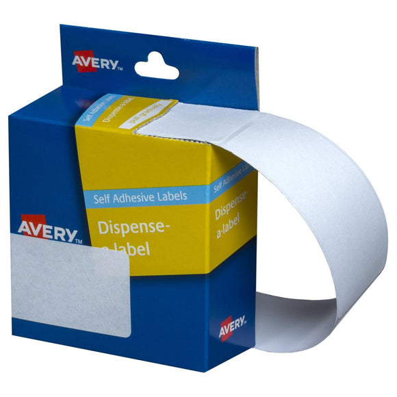 Avery White Rectangle Dispenser Stickers, 76 x 29 mm, 180 Labels, Handwritable (937306)