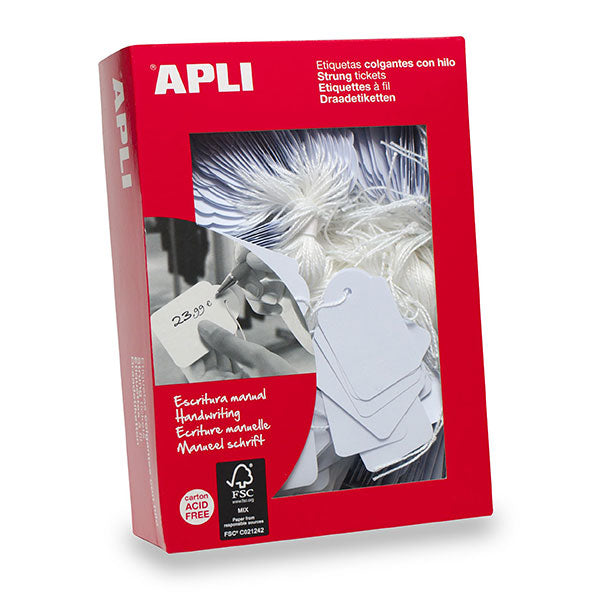 String Click Tags Nz APLI HANDWRITING STRING TAGS 900389 18X29MM BOX 1000 – Office360 nz