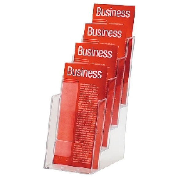 Phamplet DL  Brochure Holder 4 Compartments DL Clear