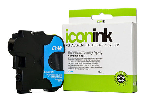 Icon Compatible Brother LC38 LC67 Cyan Ink Cartridge