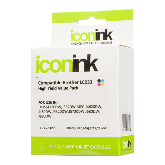 Icon Compatible Brother LC233 BCMY Ink Value Pack