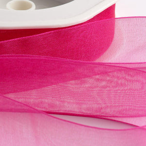 Cut Edge Organza 50mm X 50mtrs Hot Pink