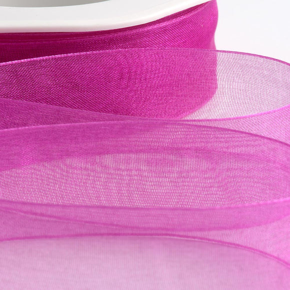 Cut Edge Organza 25mm X 50mtrs Hot Pink