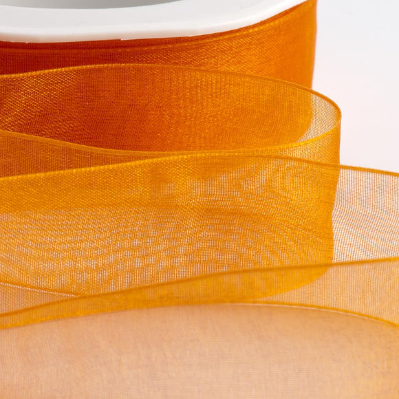 Cut Edge Organza 25mm X 50mtrs Orange