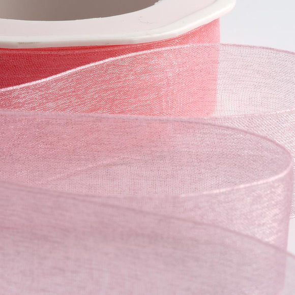 Cut Edge Organza 25mm X 50mtrs Dusty Pink