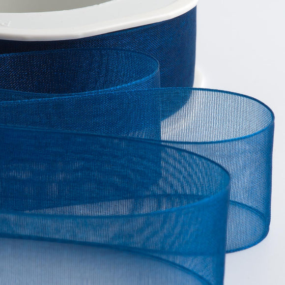 Cut Edge Organza 25mm X 50mtrs Royal Blue