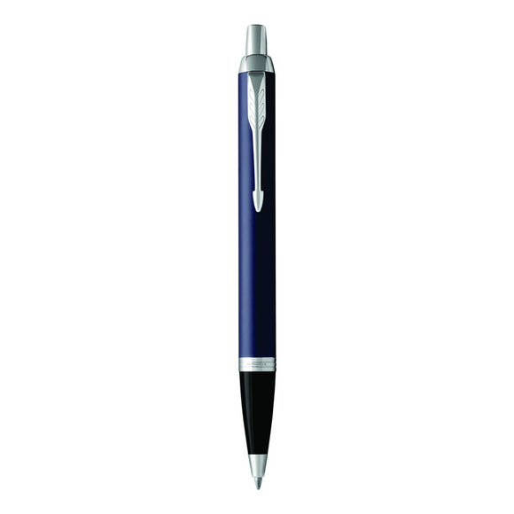 Parker IM Matte Blue Chrome Trim Ballpoint Pen