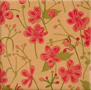 60cm wild blossoms hot pink on natural kraft