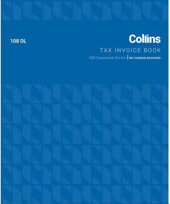 Collins Tax Invoice 108DL Duplicate No Carbon Required