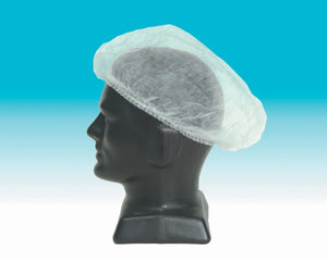 Bastion White PP Crimped Beret / Clip Hat White 53cm   PKT 100