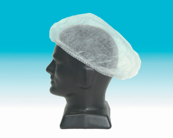 Bastion White PP Crimped Beret / Clip Hat White 53cm   PKT 100