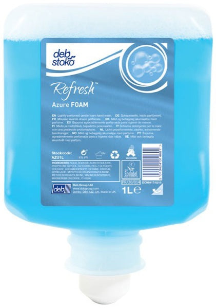 Deb Stoko Refresh Azure Foam Wash Cartridge 1 Litre AZU1L