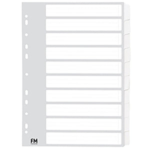 FM Indices A4 10 Tab Cardboard White