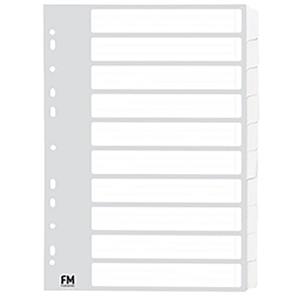 FM Indices A4 10 Tab Cardboard White