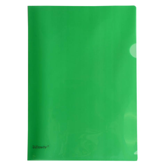 Esselte L-Shape Pocket Heavy Duty Green Pkt12