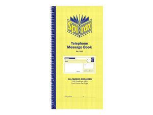 Spirax No.550 55227 Telephone Message Book 4-To-View