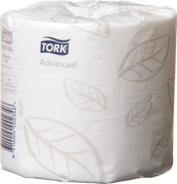 Tork Soft Conventional Toilet Roll 2 Ply White 400 Sheets per Roll 0000234 Carton of 48