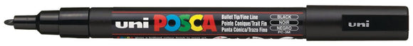 Uni Posca Marker 0.9-1.3mm Fine Black PC-3M